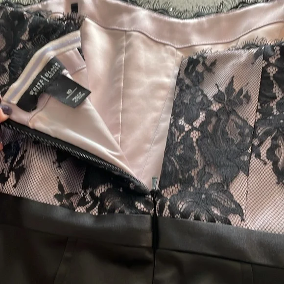 White House Black Market formal strapless dress. Size 10. Black and pink. - Picture 7 of 7